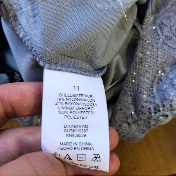 NWT Speechless Sleeveless Blue Silver Lace Skater Dress - Picture 10 of 12